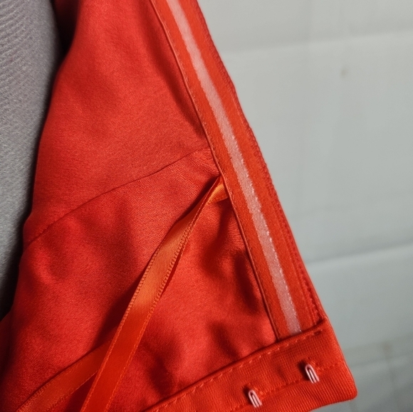 STAUD Tracing Faux Vegan Leather Bustier Strapless Top in Reddish Orange Size 0 - Picture 11 of 15